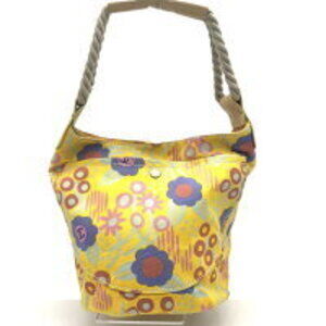 Chanel canvas tote bag one shoulder Coco Mark Floral Flower yellow